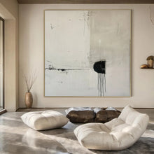 Load image into Gallery viewer, Black and White Minimalist Abstract Art for Modern Office Reception &amp; Zen - inspired Home Library LargeART0934
