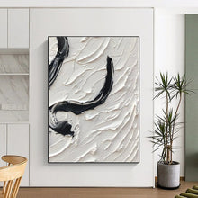Load image into Gallery viewer, “Black &amp; White Curved Impasto” – Thick black and white impasto, curved shapes DTP400

