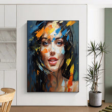 Load image into Gallery viewer, Colorful Impressionistic Portrait Art, Perfect for Creative Bedroom &amp; Eclectic Living Room LargeART2126
