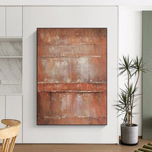 Load image into Gallery viewer, Rustic Brown Abstract Painting, Ideal for Industrial Living Room &amp; Vintage Café LargeART2303
