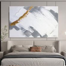 Load image into Gallery viewer, Gold, Gray, and White Abstract Painting for Luxury Living Room &amp; Modern Gallery DKH317
