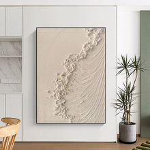 Load image into Gallery viewer, Textured White Abstract Art – Ideal for Minimalist Bedroom &amp; Zen Meditation Space LargeART0681
