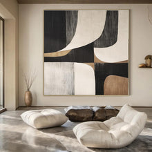 Load image into Gallery viewer, Curved Geometric Abstract Painting, Suited for Art - Deco Inspired Lounge &amp; Creative Studio LargeART1372
