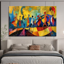 Load image into Gallery viewer, Colorful Abstract Figures Painting on Canvas - “Joyful Dancers” DKH768
