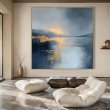 Load image into Gallery viewer, Golden Lake Abstract Art for Luxury Mountain Lodge &amp; Fine Dining Restaurant LargeART0940
