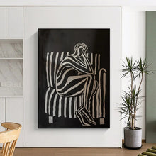 Load image into Gallery viewer, Black - White Abstract Emotional Art, Perfect for Thought - Provoking Study &amp; Introspective Lounge LargeART2044
