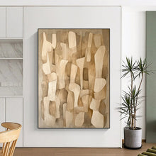 Load image into Gallery viewer, “Neutral Tones Abstract Shapes” - Minimalist Abstract Acrylic DTP021
