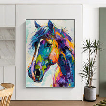 Load image into Gallery viewer, “Vibrant Painted Horse” – Colorful Horse Oil Painting with Bold Brushstrokes DTP086
