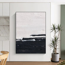 Load image into Gallery viewer, “Black &amp; White Horizon” – Thick black and white, textured horizontal lines DTP402
