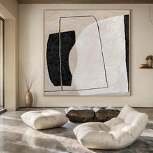 Load image into Gallery viewer, Neutral Tones Abstract Shapes Abstract Canvas Painting, Ideal for Minimalist Meditation Room &amp; Serene Yoga Studio LargeART1123
