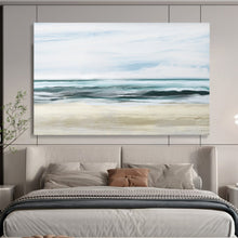 Load image into Gallery viewer, Soft Blue Ocean Wave Abstract Abstract acrylic painting DLZ128

