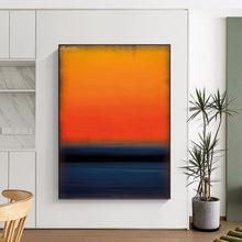 Load image into Gallery viewer, “Orange and Blue Gradient Sunset” - Color - Field Sunset Art on Canvas DKH1601
