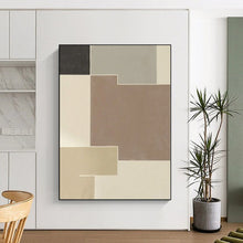 Load image into Gallery viewer, Large - Scale Neutral Tones Geometric Abstract Acrylic for Minimalist Living Room &amp; Contemporary Office LargeART0334
