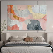 Load image into Gallery viewer, Hand - painted Large - sized Pink and Gray Abstract Shapes Acrylic Art for Contemporary Art Galleries LargeART1761
