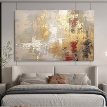 Load image into Gallery viewer, Elegant Gray and Gold Abstract Textures Abstract acrylic painting DLZ045
