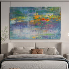 Load image into Gallery viewer, Colorful Abstract Landscape Painting on Canvas - “Vibrant Horizons” DKH714
