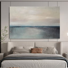 Load image into Gallery viewer, Minimalist Horizon in Soft Grays Abstract acrylic painting DLZ028
