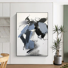 Load image into Gallery viewer, Custom Large - Scale Blue - Black Dynamic Strokes Art - Perfect for Modern Office &amp; Creative Studio LargeART0795

