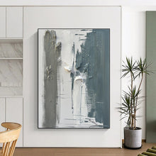 Load image into Gallery viewer, Large - Scale Gray Abstract Art for Minimalist Bedroom &amp; Modern Office LargeART0494
