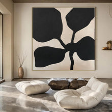 Load image into Gallery viewer, Black - Beige Flower - Shaped Abstract Acrylic Art, Fit for Bedroom Night Area &amp; Cozy Lounge LargeART0993
