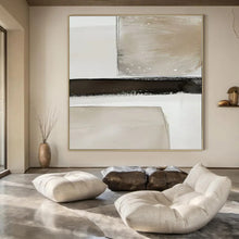 Load image into Gallery viewer, White, Black &amp; Gold Textured Abstract, Perfect for Industrial - Chic Loft &amp; Modern Art Gallery LargeART1478
