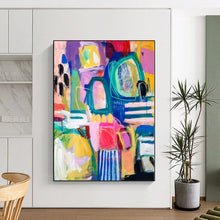 Load image into Gallery viewer, Hand - painted Massive Colorful Abstract Composition Acrylic Art for Artistic Lounges LargeART0077
