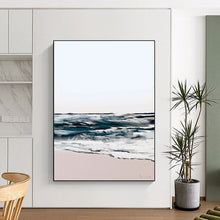 Load image into Gallery viewer, Seascape Simplicity – Soft Blue, White, and Beige Coastal Abstract DTP208

