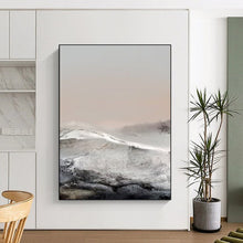 Load image into Gallery viewer, “Frosted Horizons” - Muted grays, whites, soft pinks for a wintry landscape DTP162
