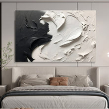Load image into Gallery viewer, Hand - painted Black and White Textured Painting Acrylic Art for Sophisticated Home Offices LargeART1729
