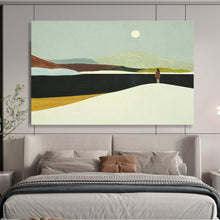 Load image into Gallery viewer, Minimalist Landscape Painting on Canvas - “Moonlit Contemplation” DKH739
