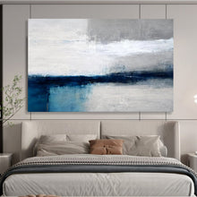 Load image into Gallery viewer, Gray and Blue Horizon Revisited Abstract acrylic painting DLZ059

