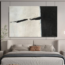 Load image into Gallery viewer, Textured Black - and - White Abstract Art for Minimalist Hallway &amp; Contemporary Gallery DKH177
