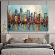 Load image into Gallery viewer, Colorful Cityscape Reflection Abstract acrylic painting DLZ077
