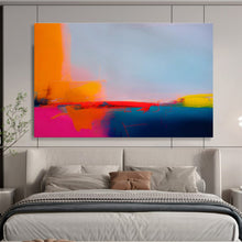 Load image into Gallery viewer, Neon - Hued Minimalist Abstract Canvas Painting DKH483
