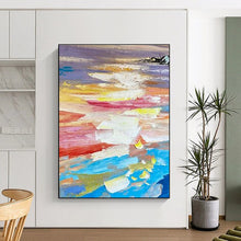 Load image into Gallery viewer, Large - Scale Colorful Sunset Seaside Abstract - Ideal for Beachfront Villa Living Room &amp; Coastal Restaurant LargeART0724
