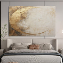 Load image into Gallery viewer, Golden Crescent Moon in Neutral Tones Abstract acrylic painting DLZ081
