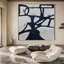 Load image into Gallery viewer, Black &amp; White Tree - Like Abstract Painting, Perfect for Nature - Inspired Study &amp; Modern Home Library LargeART1418
