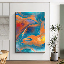 Load image into Gallery viewer, “Vibrant Fluid Fusion” Abstract Acrylic Pour Painting on Canvas, Colorful Energetic Art DKH940
