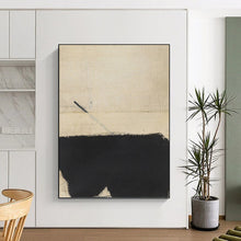 Load image into Gallery viewer, “Dynamic Black and Beige” - Monochromatic Abstract Art on Canvas DKH1422
