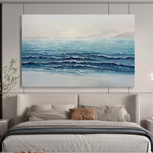 Load image into Gallery viewer, Sparkling Ocean Waves: Luminous Seaside Abstract Large - Scale Hand - painted Abstract Acrylic Art DLZ185
