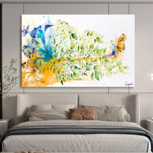 Load image into Gallery viewer, Vibrant Floral &amp; Butterfly Abstract Painting on Canvas DKH537
