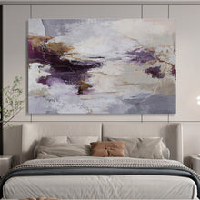 Load image into Gallery viewer, Purple Gray Gold Elegance Abstract Painting DKH516
