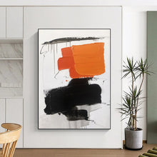 Load image into Gallery viewer, Large - Format Orange - Black Abstract Art for Modern Entryway &amp; Art - Forward Café LargeART0490

