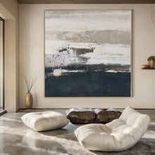 Load image into Gallery viewer, Hand - painted Massive Gray - Blue Textured Abstract Acrylic Art for Artistic Living Rooms LargeART0131

