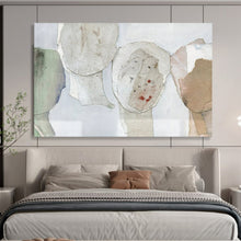 Load image into Gallery viewer, Hand - painted Generous - sized Collaged Neutral Figures Acrylic Art for Eclectic Home Offices LargeART1781
