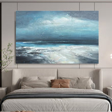 Load image into Gallery viewer, Starry Night Sea Abstract Painting for Coastal Bedroom &amp; Relaxing Lounge DKH111
