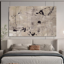 Load image into Gallery viewer, Black And White Abstract Line Painting On Canvas DKH446

