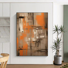 Load image into Gallery viewer, Orange - Gray Abstract Acrylic for Dining Room &amp; Creative Studio LargeART0816
