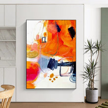 Load image into Gallery viewer, “Vibrant Abstract Chaos” – Colorful Mixed - Media Painting with Orange Dominance DTP272

