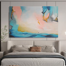 Load image into Gallery viewer, Blue - Pink Abstract Figure Painting - Ideal for Bohemian Bedroom &amp; Art Café DKH021
